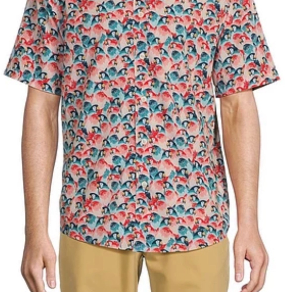 Carribean Brand Men’s Button-Up Shirt Tropical Print Size XXL Never Worn